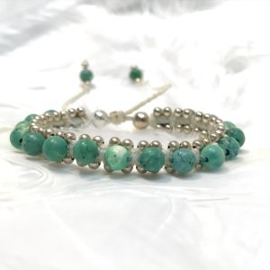 bracelet turquoise bijou micro-macramé lithothérapie
