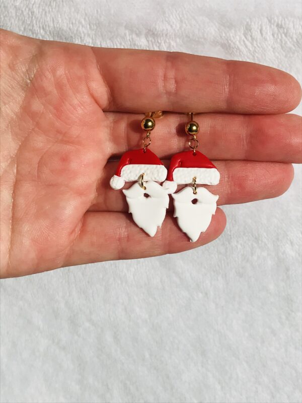 Boucles d'oreilles duo chapeau et barbe du père Noël